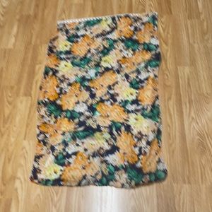 Bongo Infinity Colorful floral Scarf with white mesh Approximately 24X60